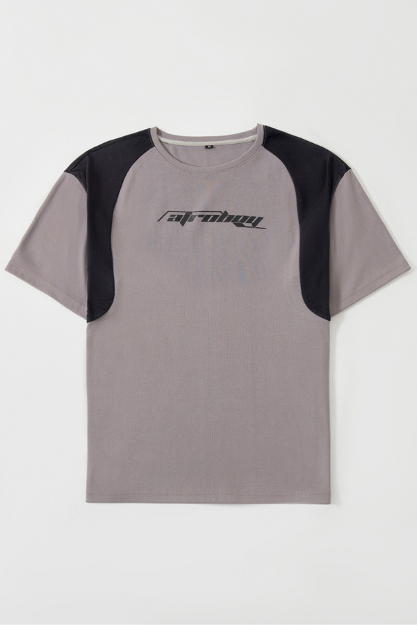Grey T-shirt with Black Panel