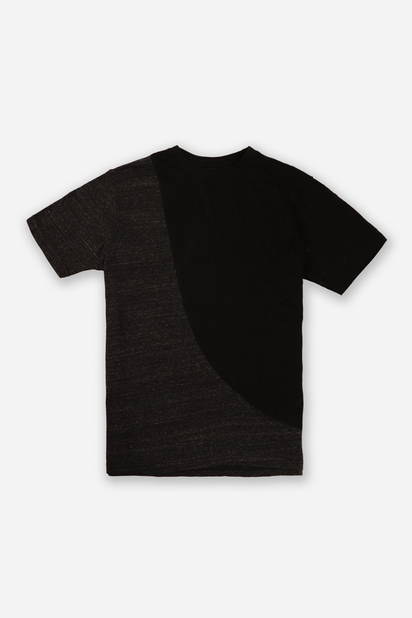 Black Knit and Woven T-shirt