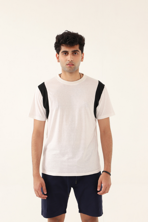 White T-shirt with Black Panel
